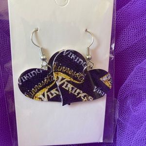 NFL Vikings faux vinyl leather earrings